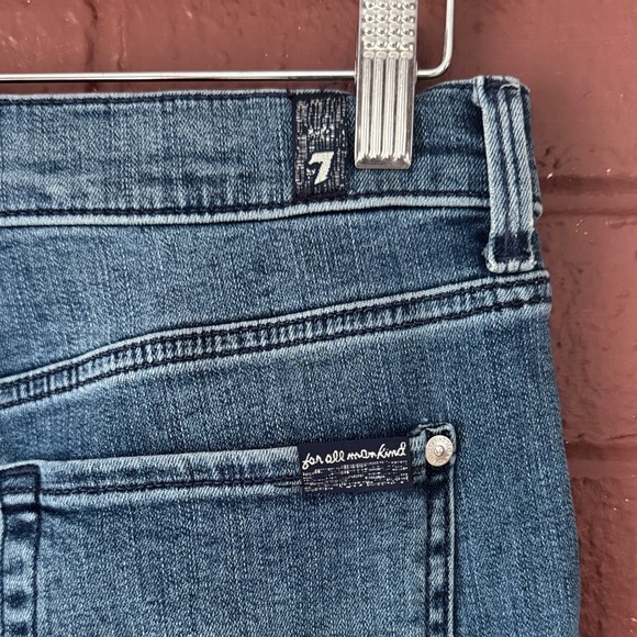 7 for all mankind B(air) Authentic Blue and Silver Glitter Ankle Jeans - Picture 6 of 8